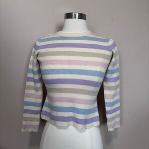 Halogen Pastel Striped Knit Top